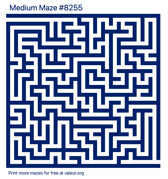 Free Printable Medium Maze number 8255