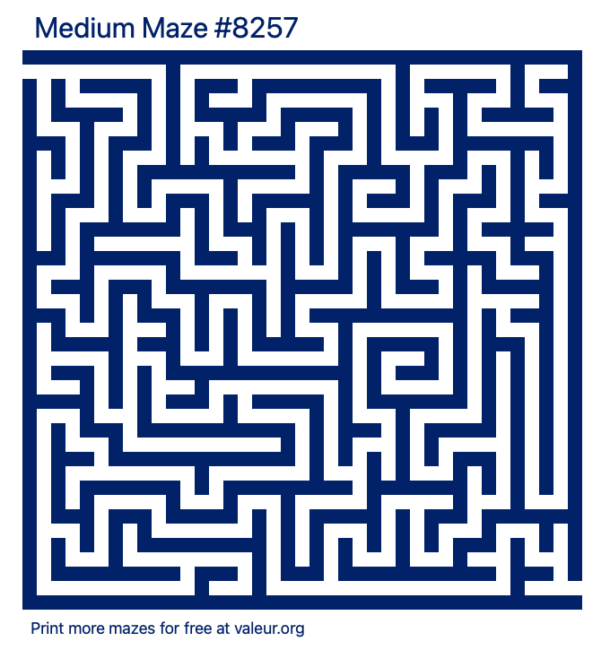 Free Printable Medium Maze number 8257