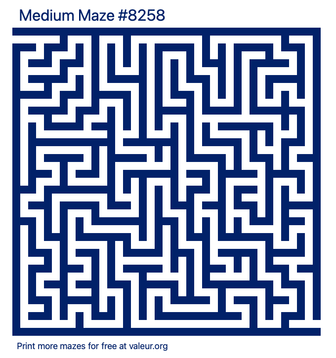 Free Printable Medium Maze number 8258