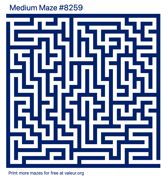Free Printable Medium Maze number 8259