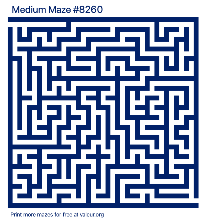 Free Printable Medium Maze number 8260
