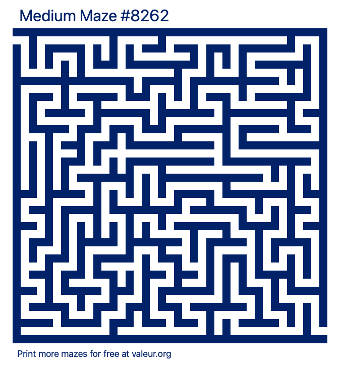 Free Printable Medium Maze number 8262