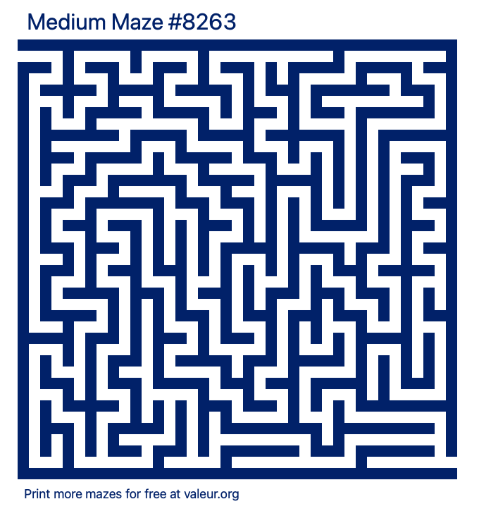 Free Printable Medium Maze number 8263