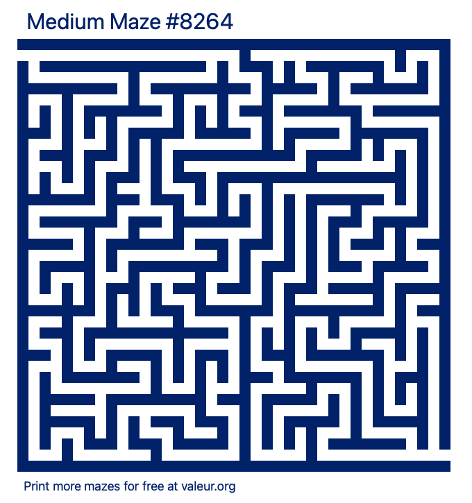 Free Printable Medium Maze number 8264