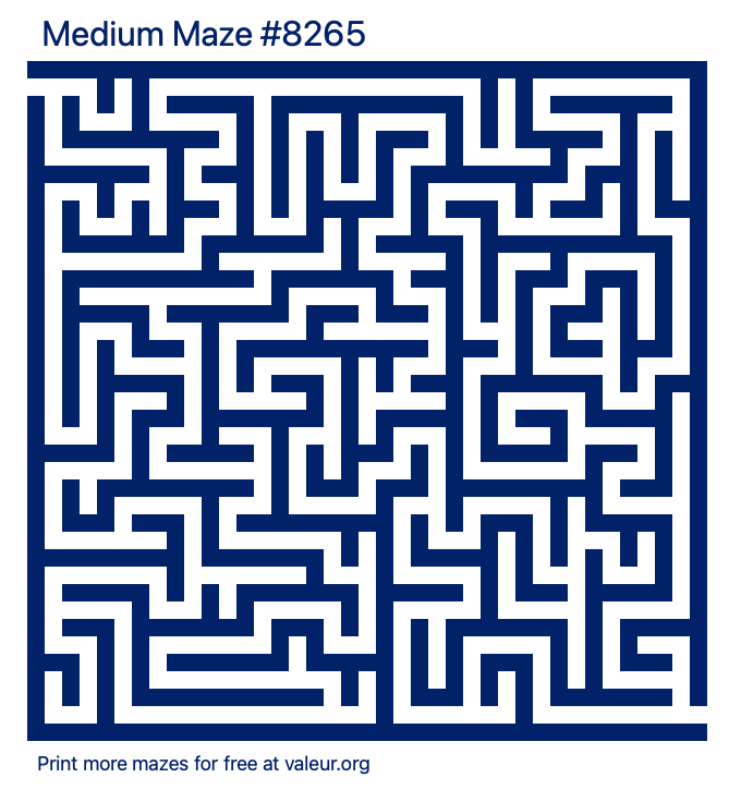 Free Printable Medium Maze number 8265