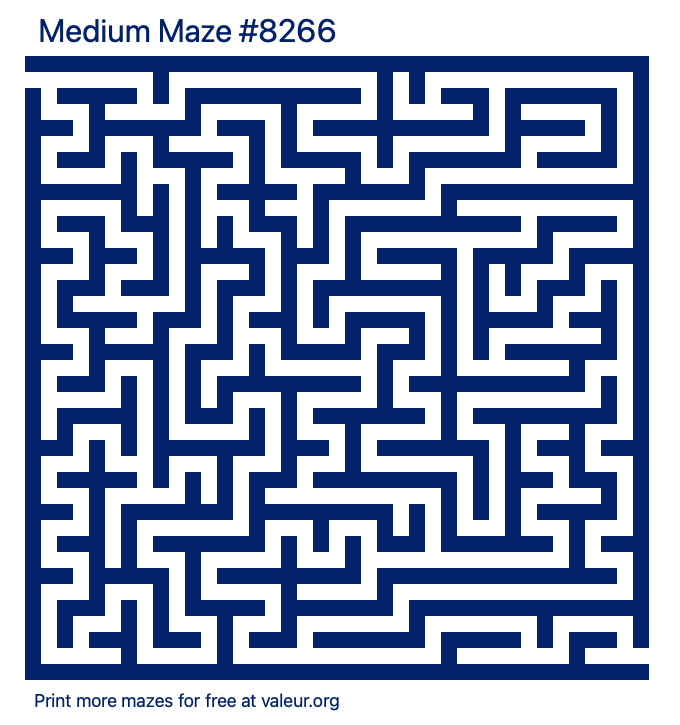 Free Printable Medium Maze number 8266