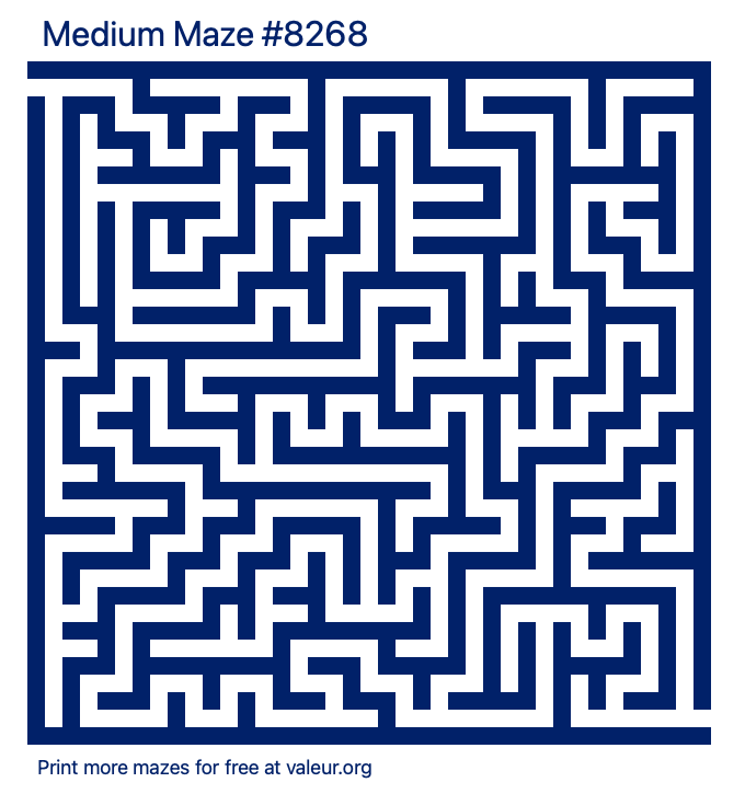 Free Printable Medium Maze number 8268