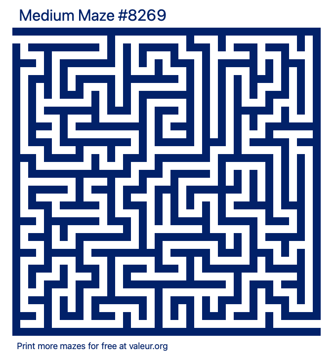 Free Printable Medium Maze number 8269