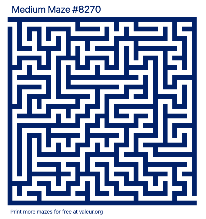 Free Printable Medium Maze number 8270