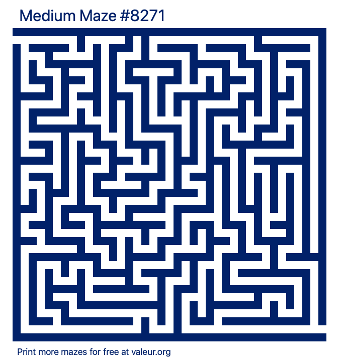 Free Printable Medium Maze number 8271
