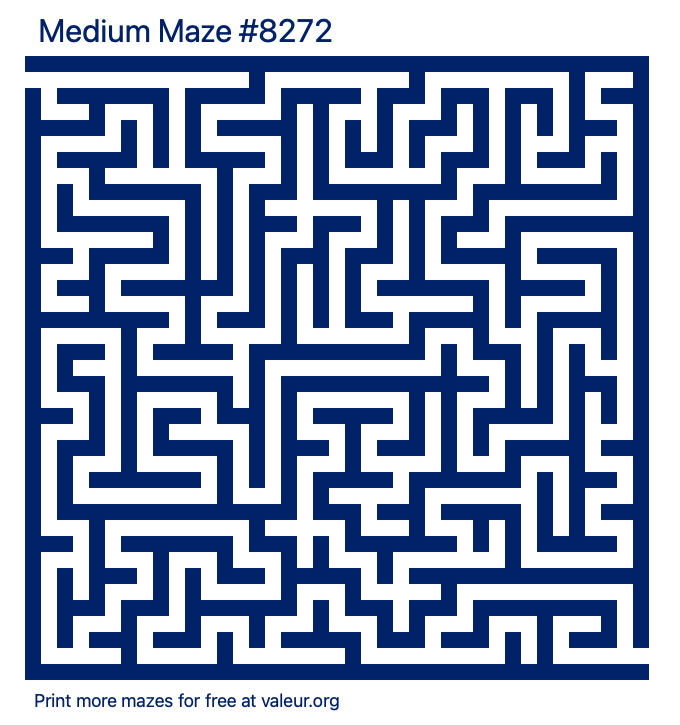 Free Printable Medium Maze number 8272