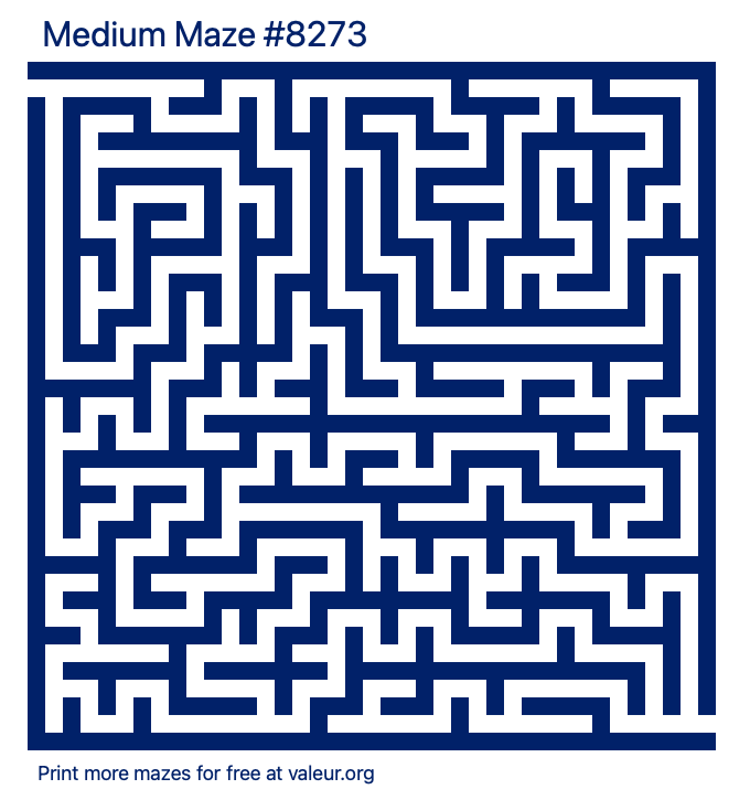 Free Printable Medium Maze number 8273