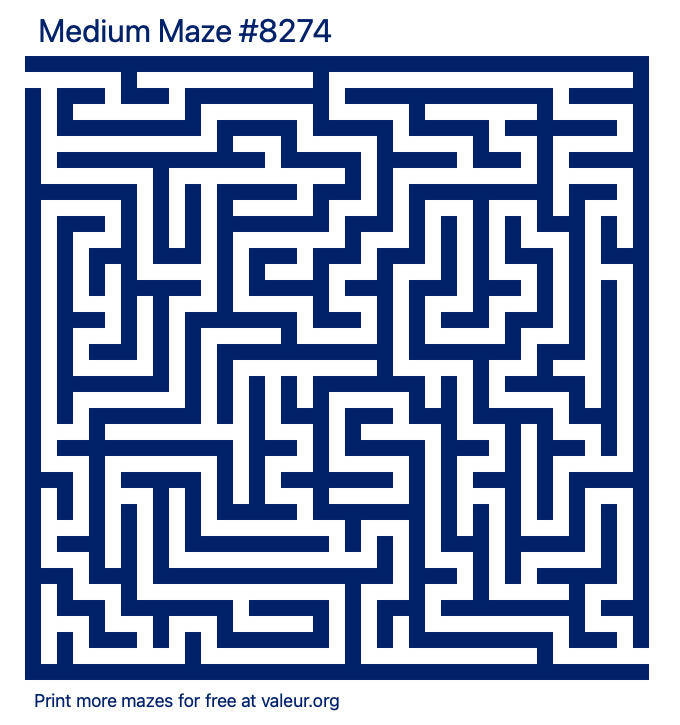 Free Printable Medium Maze number 8274