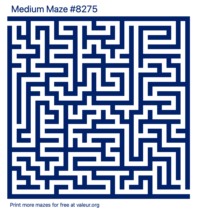 Free Printable Medium Maze number 8275