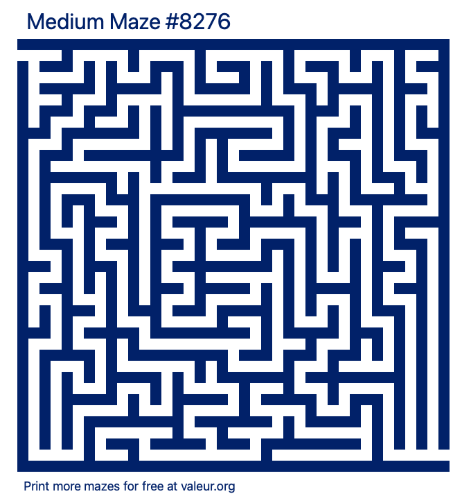 Free Printable Medium Maze number 8276