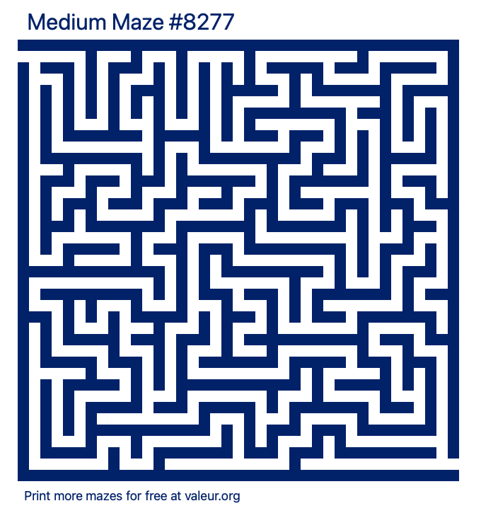 Free Printable Medium Maze number 8277