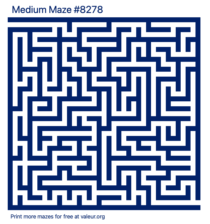 Free Printable Medium Maze number 8278