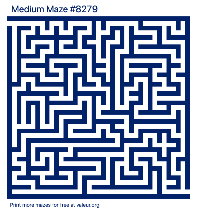 Free Printable Medium Maze number 8279