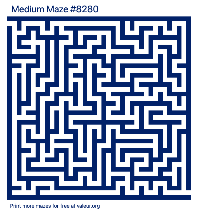 Free Printable Medium Maze number 8280