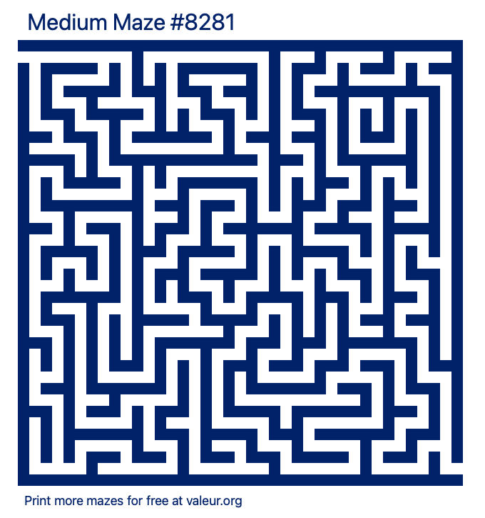 Free Printable Medium Maze number 8281