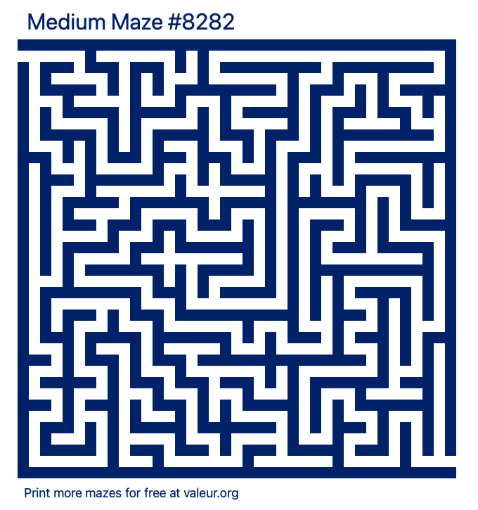 Free Printable Medium Maze number 8282