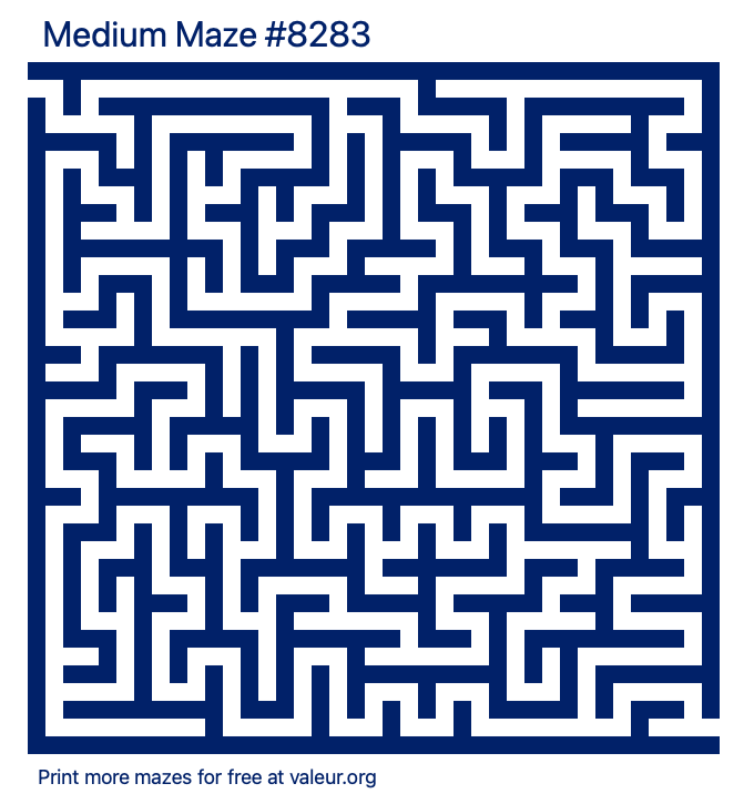 Free Printable Medium Maze number 8283