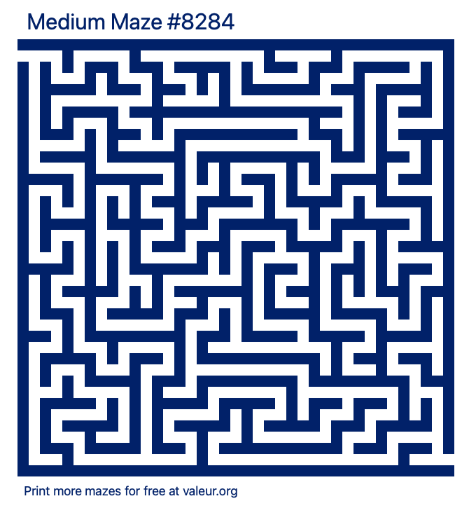 Free Printable Medium Maze number 8284