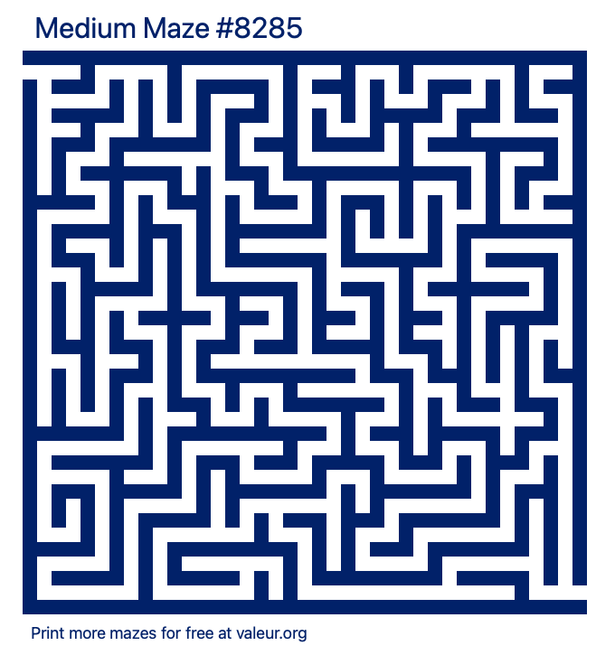 Free Printable Medium Maze number 8285