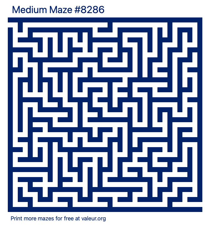 Free Printable Medium Maze number 8286