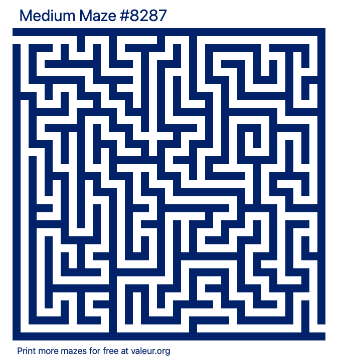 Free Printable Medium Maze number 8287