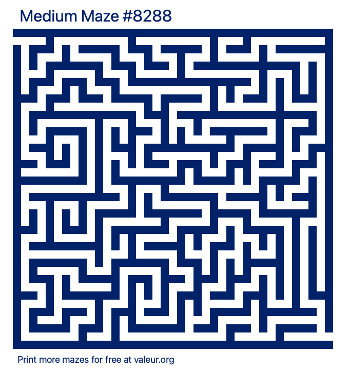 Free Printable Medium Maze number 8288