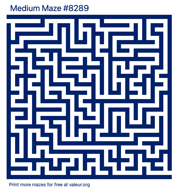 Free Printable Medium Maze number 8289