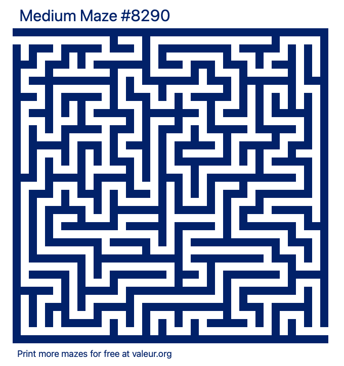 Free Printable Medium Maze number 8290