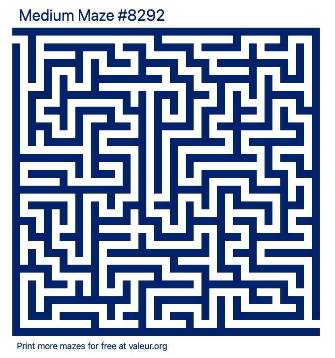 Free Printable Medium Maze number 8292