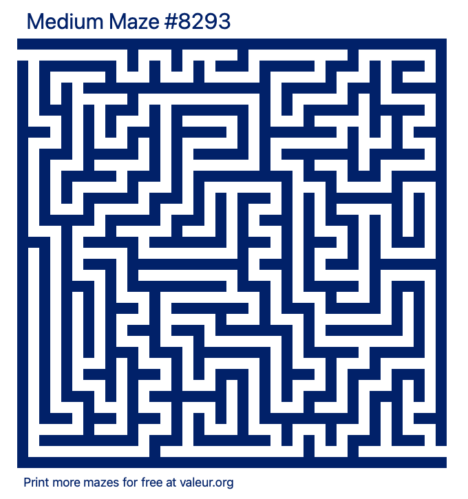 Free Printable Medium Maze number 8293