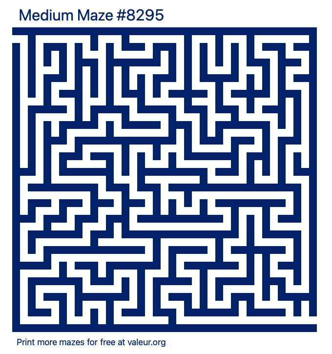 Free Printable Medium Maze number 8295