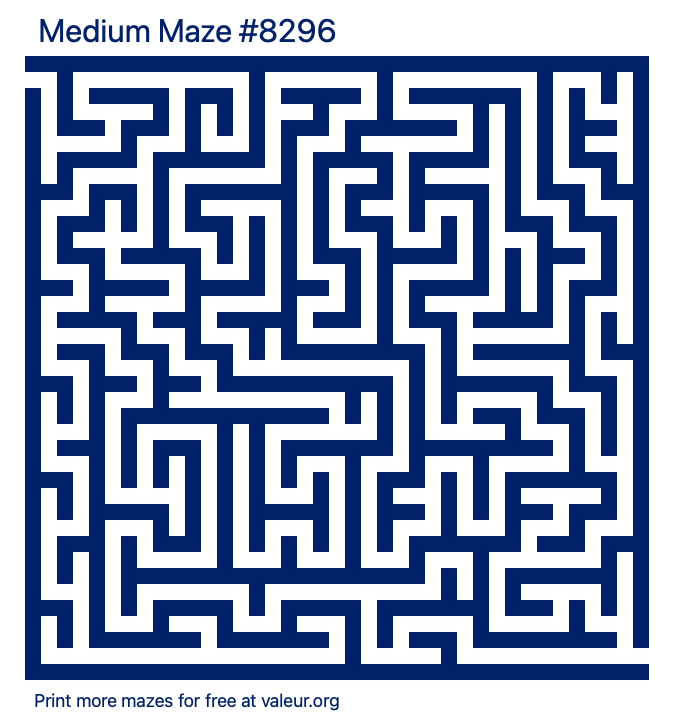 Free Printable Medium Maze number 8296