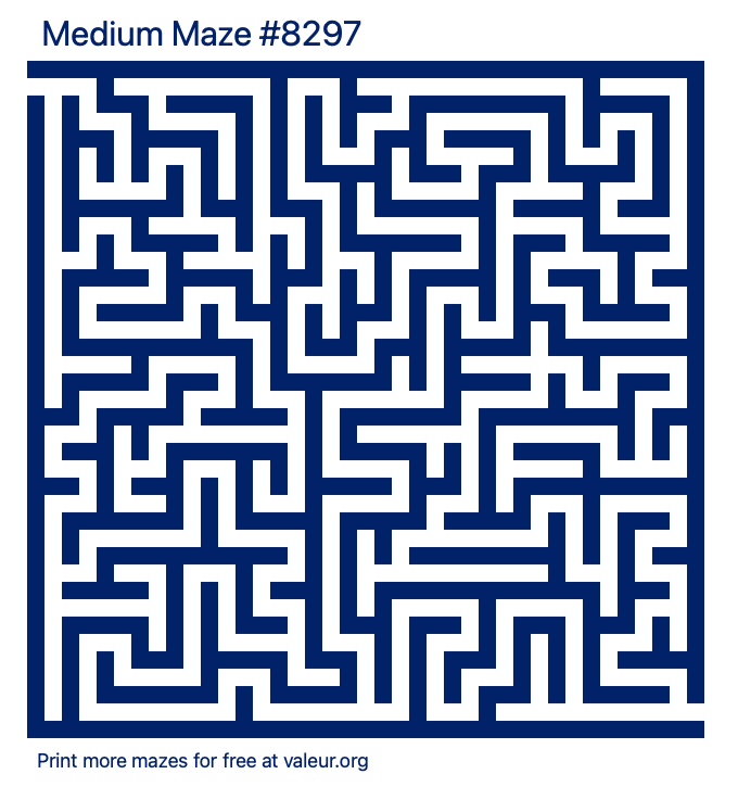 Free Printable Medium Maze number 8297