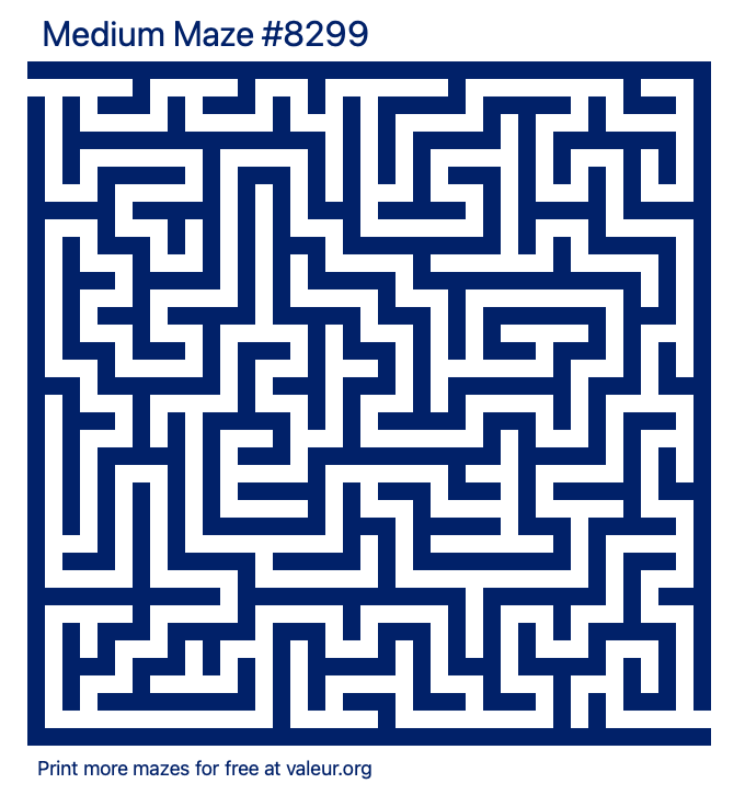 Free Printable Medium Maze number 8299