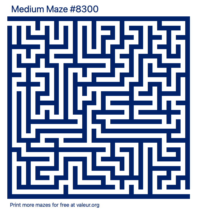 Free Printable Medium Maze number 8300