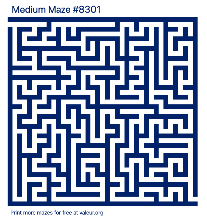 Free Printable Medium Maze number 8301