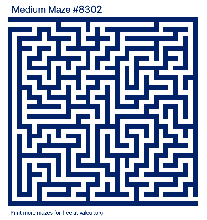 Free Printable Medium Maze number 8302