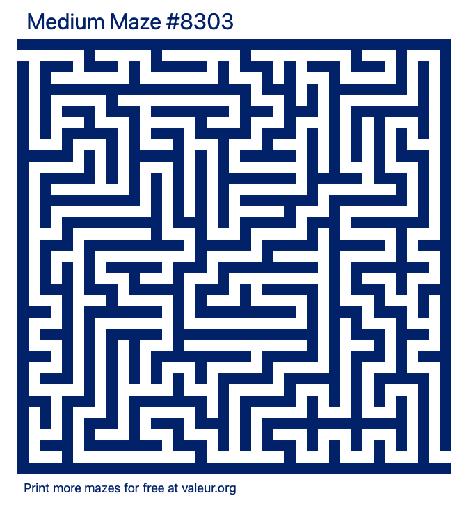 Free Printable Medium Maze number 8303