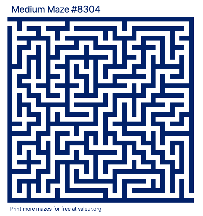 Free Printable Medium Maze number 8304
