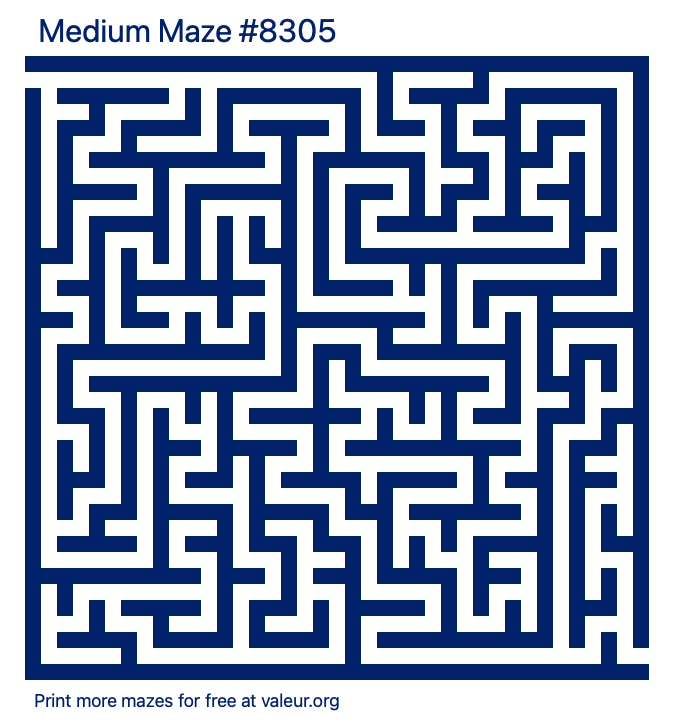 Free Printable Medium Maze number 8305