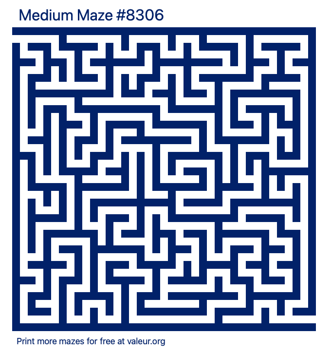 Free Printable Medium Maze number 8306