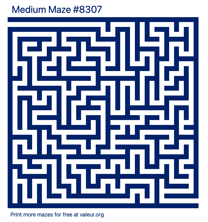 Free Printable Medium Maze number 8307