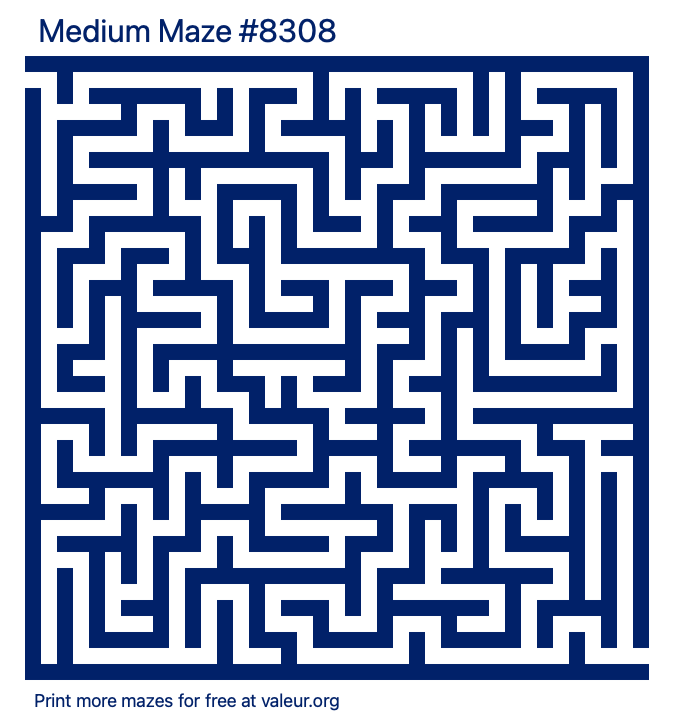 Free Printable Medium Maze number 8308