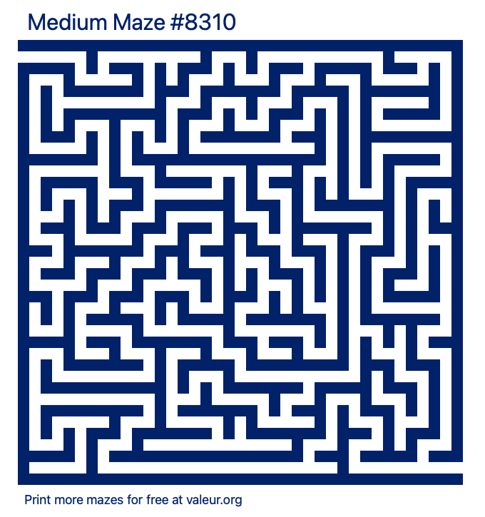Free Printable Medium Maze number 8310