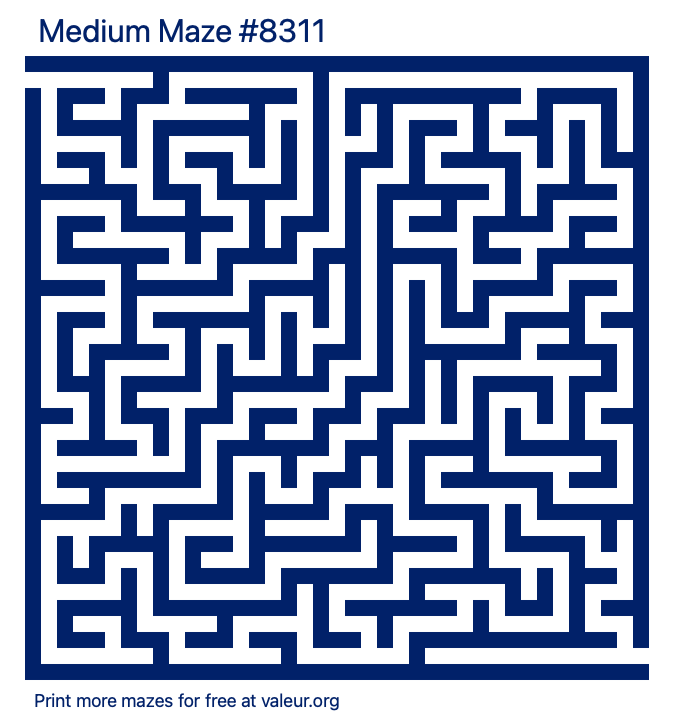 Free Printable Medium Maze number 8311